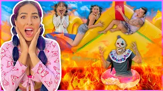 EL INFLABLE ES LAVA 😨🔥¡Quién sobreviva gana! NO CREERÁN LO QUE NOS PASÓ! Karla Bustillos