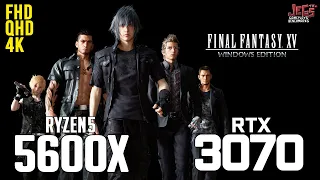 Final Fantasy XV on Ryzen 5 5600x + RTX 3070 1080p, 1440p, 2160p benchmarks!