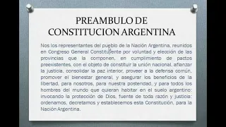 Preambulo de la Constitucion Argentina