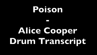 Poison - Alice Cooper - Drum Transcript DIFFICULTY 3/5 ⭐️