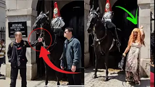 WATCH THESE DISRESPECTFUL TOURISTS AND WHAT THEY DO AT HORSE GUARDS