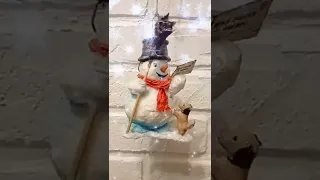 Снеговик -почтовик - елочная игрушка из ваты. @nadink_cotton_wool_toy , https://vk.com/club210963788