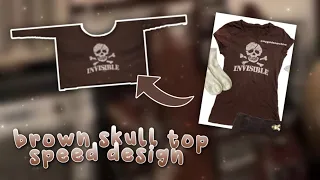 ༻ brown skull top | roblox speed design | krita ༺