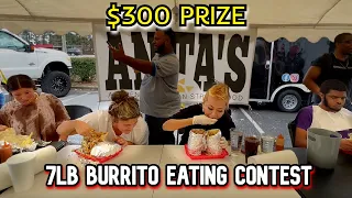 $300 CASH PRIZE 7LB  BURRITO EATING CONTEST at Anita's in Greenville, NC!! #RainaisCrazy