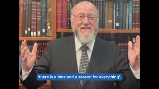 A special message for the Jewish community from the Chief Rabbi.