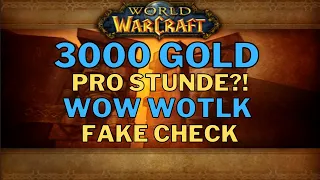 3000 GOLD PRO STUNDE?! 🤔 - WoW WotLK - Fake Check