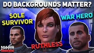 Do Backgrounds Matter in Mass Effect? (Sole Survivor vs War Hero vs Ruthless)