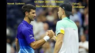 Novak Djokovic vs Tallon Griekspoor | US Open 2021 | Djokovic Griekspoor 2nd Round | Post Match
