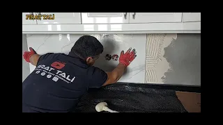 mutfak tezgah arasına 60x120 seramik uygulaması