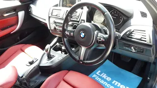 BMW M135i  Estoril Blue with Coral Red/Black Dakota leather