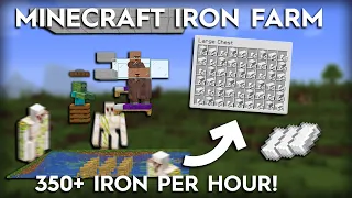 Minecraft Easiest 3 Villager Iron Farm - 350+ Per Hour