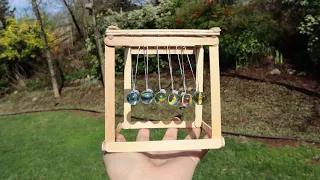 How to make Newton's Cradle using popsicle sticks and marbles | X Workbox