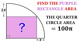 Math Olympiad | Can you find area of the Purple Rectangle? | (Simple explanation) | #math  #maths