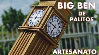 Presente Criativo Para Namorada (Big Ben de Palitos) Elton Donadon Artesanato