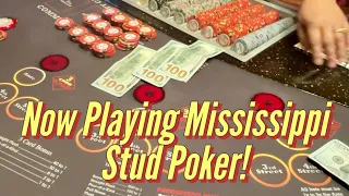 Playing Mississippi Stud Poker And Teaching My Friend All About The Game!