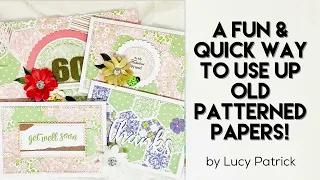 Using up old paper pads in different ways - 4 cards! CARD MAKING IDEAS | CARD MAKING TUTORIAL