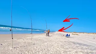 We couldnt Keep Baits in the Water! - SURF FISHING IS ON FIRE