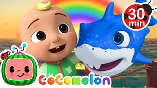 Baby Shark Song! 😃| Cocomelon Animal Time 🐷 | 🔤 Subtitled Sing Along Songs 🔤 | Cartoons for Kids