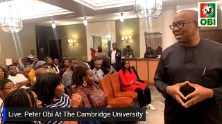 Peter Obi Lectured At Cambridge, Addressed Nigerians & Students At the school