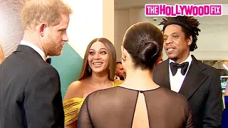 Jay-Z & Beyonce Meet Prince Harry & Meghan Markle At The Lion King Movie Premiere In London, England
