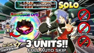 Solo Hunt on Blacksmith Raid w/ 6Star KONAN | 3 Units Full Auto Skip | Roblox All Star Tower Defense