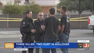 VIDEO: 3 killed, 2 hurt in rollover crash in Phoenix