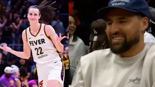 CAITLIN CLARK SHUTS UP BOOING CROWD INFRONT OF KLAY THOMPSON