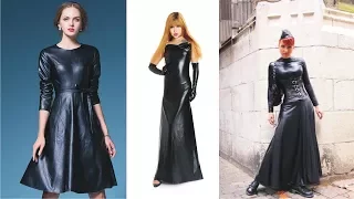 Elegant Long Leather Dress To Light Your Day