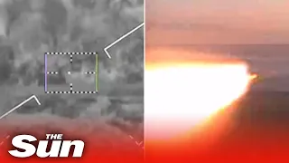 Russian helicopter crews neutralize AFU armoured vehicles using guided missiles near Donetsk