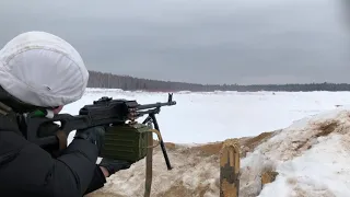 Стрельба из пулемёта ПКМ на полигоне. Shooting the PKM machine gun (2)