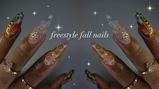 Earthy Nail Freestyle🍁🌿| let’s do my nails!✨
