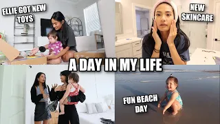 DAY IN MY LIFE...elliana getting new toys, beach day, sister bonding lol