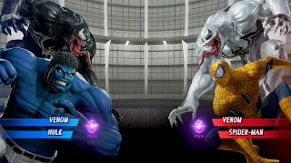 Black Venom & Blue Hulk vs White Venom & Yellow Spider-Man