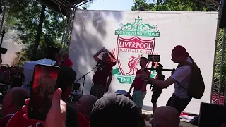 Liverpool fans sing Bob Marley Three Little Birds at Kyiv Fan Zone