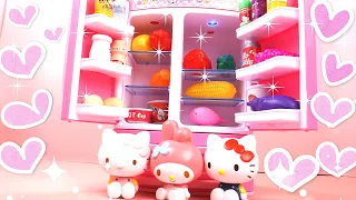 8 minutes Satisfying with Unboxing Cute Hello Kitty Refrigerator Set 💕ASMR no music Real Sounds