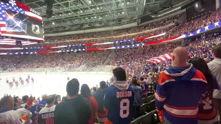UBS Arena crowd sings The National Anthem | Isles vs Hurricanes Game 3