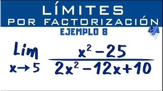 Solución de límites por factorización | Ejemplo 8