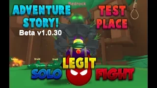 BEDROCK BOSS FIGHT SOLO!!! (LEGIT) | ROBLOX - Adventure Story Test Place