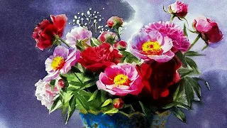 Изумительная цветочная акварель художника Шин Чонг Сик