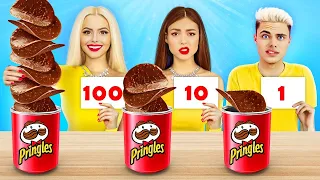 Desafío 100 capas de chocolate | Come 1 vs 100 capas de comida por Ratata Challenge