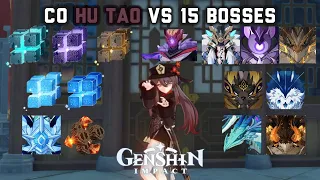 Solo C0 Hu Tao vs 15 Bosses | Genshin Impact