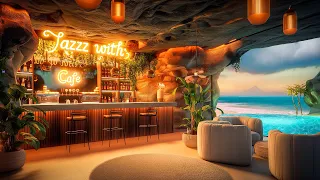 Bar Lounge In Cave With Waves Sound - Smooth Piano Jazz Music to Work and Study and Relax,focus