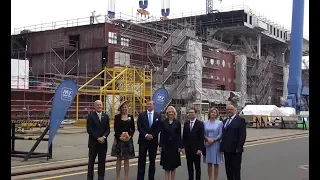 4K | Dutch Royal Couple King Willem-Alexander and Queen Máxima visited  MV WERFTEN Rostock facility