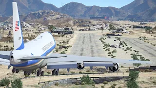 Boeing VC-25 (747) Emergency Landing On World's Smallest Airport | GTA 5