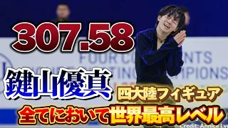 【世界最高レベル】鍵山優真 Yuma Kagiyama 四大陸フィギュア2024 FS【エレメンツ解説】