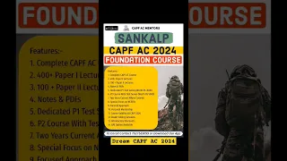 CAPF AC 2024 Foundation Course "Sankalp"