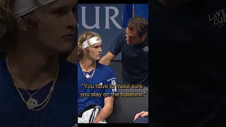 Federer coaching 20 y/o Zverev: "You think the return is better from the back?"