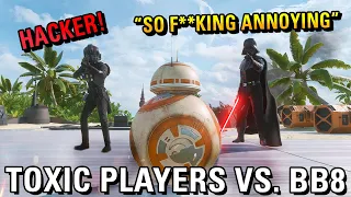 TOXIC PLAYERS RAGE AT BB8 IN HEROES VS VILLAINS DUELS! (Battlefront 2)