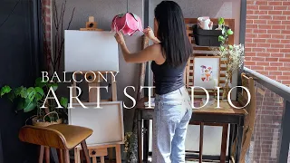 BALCONY ART STUDIO MAKEOVER + Cozy Small Space Solution