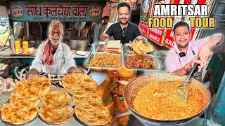 Amritsar Food Tour | Sadhu Da Amritsari Kulcha | Dharme Di Amritsari Paneer Bhurji | Mushroom Masala